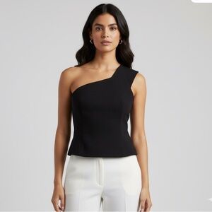 NWT Finders Keepers Sz S Sample Begin Again Black One Shoulder Open Back Top